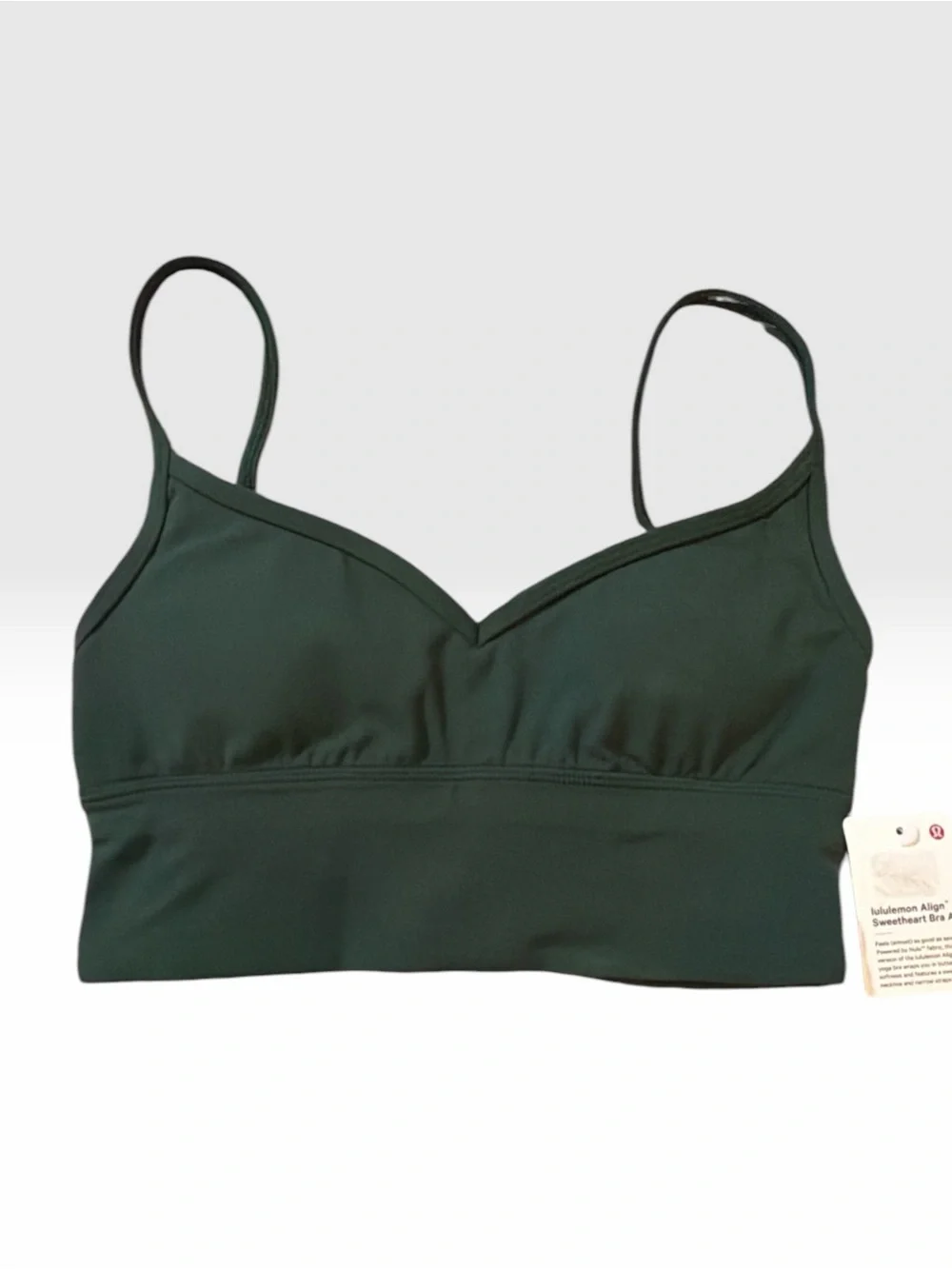 NWT Lululemon Align Sweetheart Bra A/B in Legacy Green size 4 - Picture 2 of 7